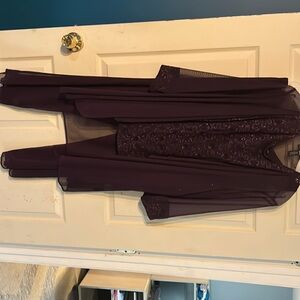 Dressy purple pants with top and shawl